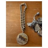 Vintage HHH (Hubert Horatio Humphrey) Convention Bracelet and Gold and Silver Tone Weight Watchers Keychain and Charm Set