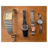Set of 4 Vintage Quartz Watches Including Benrus and Daniel Mink