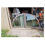 Vinyl Clad 2 Piece Half Moon Shaped Window