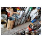 Large Lot of Galvanized Furnace Pipe and Flashing
