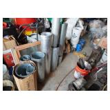 Large Lot of Galvanized Furnace Pipe and Flashing