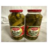 2 Jars of Gedney Mini Muncher Dill Pickles