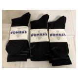 3 Pair of Black Bombas Socks - Large