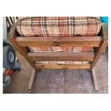 MCM Tweed and Wood Rocking Chair