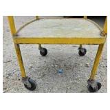 Yellow Vintage Metal Kitchen Cart