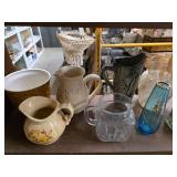 30 piece Lot of Glass Vases, Bottles and Pitchers