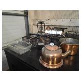 Copper Kettles and Boiler W/ other tableware