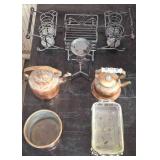 Copper Kettles and Boiler W/ other tableware