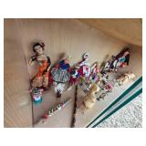 Lot of Dolls with Wood cabinet