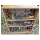 Lot of Dolls with Wood cabinet