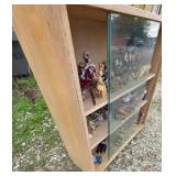 Lot of Dolls with Wood cabinet