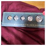 Millenium Coin Set 2000, Lincoln Penny Bicentennial Designs, Lincoln 1st and Last Year Memorial Set