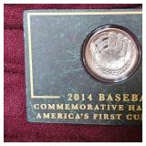 2014 Baseball Commemorative Curved Coin 50c Size