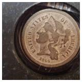 1866 Three Cent Piece, Choice