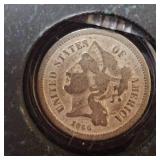 1866 Three Cent Piece, Choice