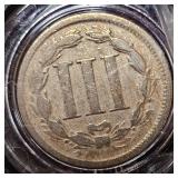 1866 Three Cent Piece, Choice