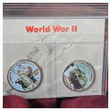 10 World War II 50c Coins, 12 World War II 50c Coins
