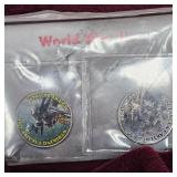 10 World War II 50c Coins, 12 World War II 50c Coins