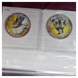 6 Legends of the West 50c Coins and 4 WW I Coins