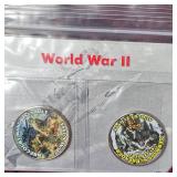 10 World War II 50c Coins, 12 World War II 50c Coins