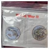 10 World War II 50c Coins, 12 World War II 50c Coins
