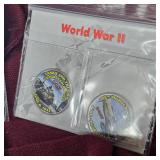 10 World War II 50c Coins, 12 World War II 50c Coins