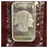 1 oz Liberty Chief/Buffalo Bar(.999)Silver