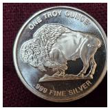 1 oz Big Chief/Buffalo Silver Round