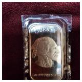 1 oz Liberty Chief/Buffalo Bar(.999)Silver
