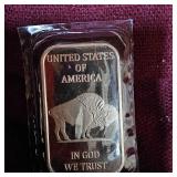 1 oz Liberty Chief/Buffalo Bar(.999)Silver