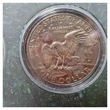 4-Eisenhower Dollars, (1 is a proof, 1UNC/60 grade)