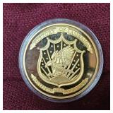 Pledge of Allegiance Symbols of Freedom Coin Layered in 24kt Gold
