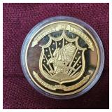 Pledge of Allegiance Symbols of Freedom Coin Layered in 24kt Gold