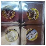 2-Binders Vietnam War 50c-Color Gilded Coins