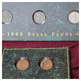 Set of 1943 Steel Pennies and Lincoln 1st and Last Year Wheat Pennies