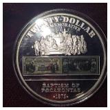 Silver Plated Pocahontas Commemorative Round