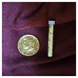 2015 Gold Plated Kennedy and 24kt 3mil tube of Gold flakes/Pieces