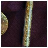 2015 Gold Plated Kennedy and 24kt 3mil tube of Gold flakes/Pieces