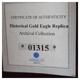 1933 Gold Double Eagle Replica, 24kt Plated