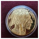 2011 Gold Gilded Big Chief/Buffalo $1