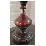 Stylish Table Lamp with Maroon Shade and Accents