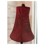 Stylish Table Lamp with Maroon Shade and Accents