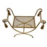 Vintage Hollywood Regency Gilt Metal Bench