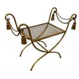 Vintage Hollywood Regency Gilt Metal Bench