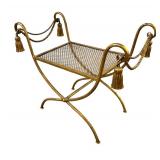 Vintage Hollywood Regency Gilt Metal Bench