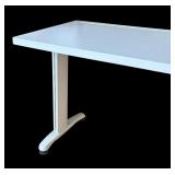 White Office Desk with 3-Drawer Pedestal