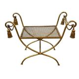 Vintage Hollywood Regency Gilt Metal Bench
