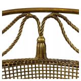 Gold Painted Metal Bistro Chair with Intricate Back Design