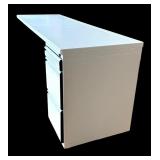 White Office Desk with 3-Drawer Pedestal