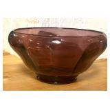 Decorative Footed Amethyst Glass Bowl
